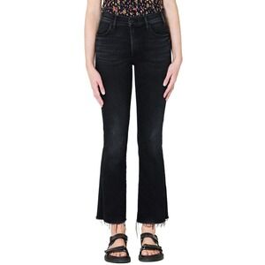 Mother The Hustler Ankle Fray Jeans Black Encounters At Night High Rise Flare 25